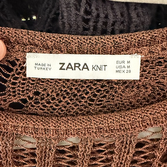 Zara Chocolate Brown Open Knit Sweater - Picture 4 of 5